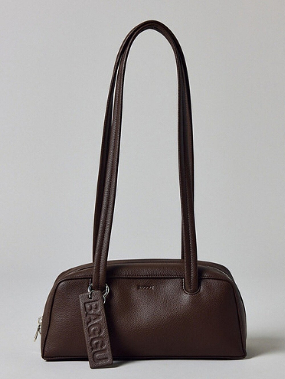 *NWT* BAGGU Small Recycled Leather Bowler Bag Alternative Leather In Brown